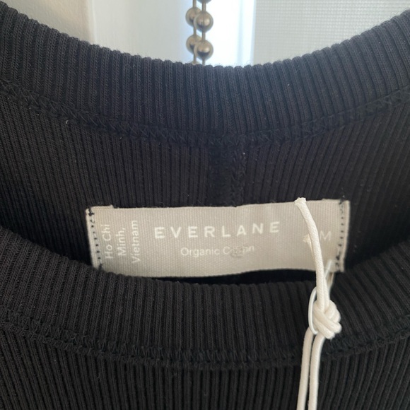 NWT Everlane organic cotton ribbed tank dress black size medium - Picture 3 of 5